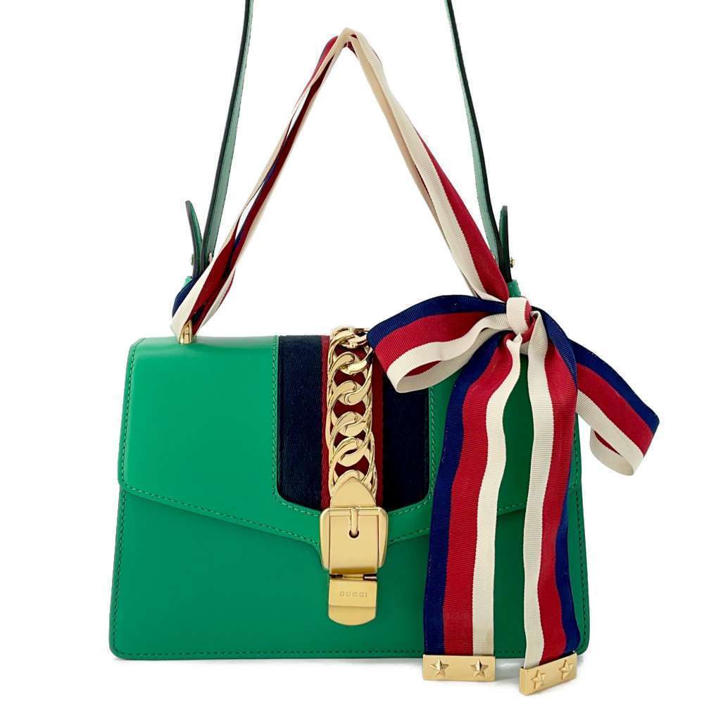 Gucci Sylvie Shoulder Bag Handbag Chain Motif White - Picture 1 of 12